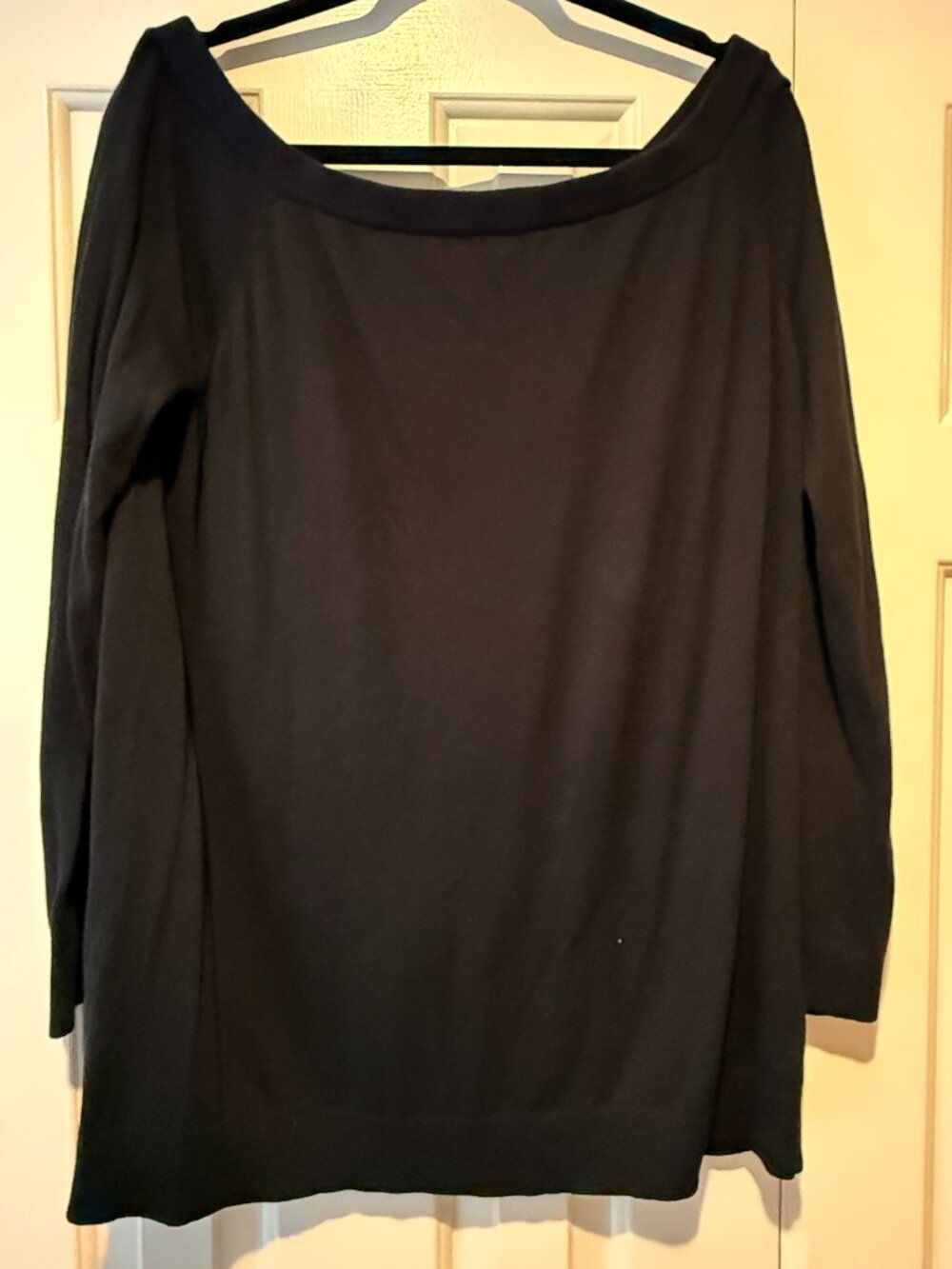 Halogen XXL Black Boat Neck Long Sleeve Top Nordstrom